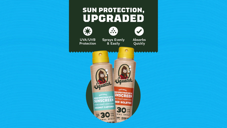 Dr. Squatch Spray Sunscreen 2-Pack | SPF 30 UVA/UVB Protection | Non-Greasy Mineral Sunscreen for Men - Classic Travel Set